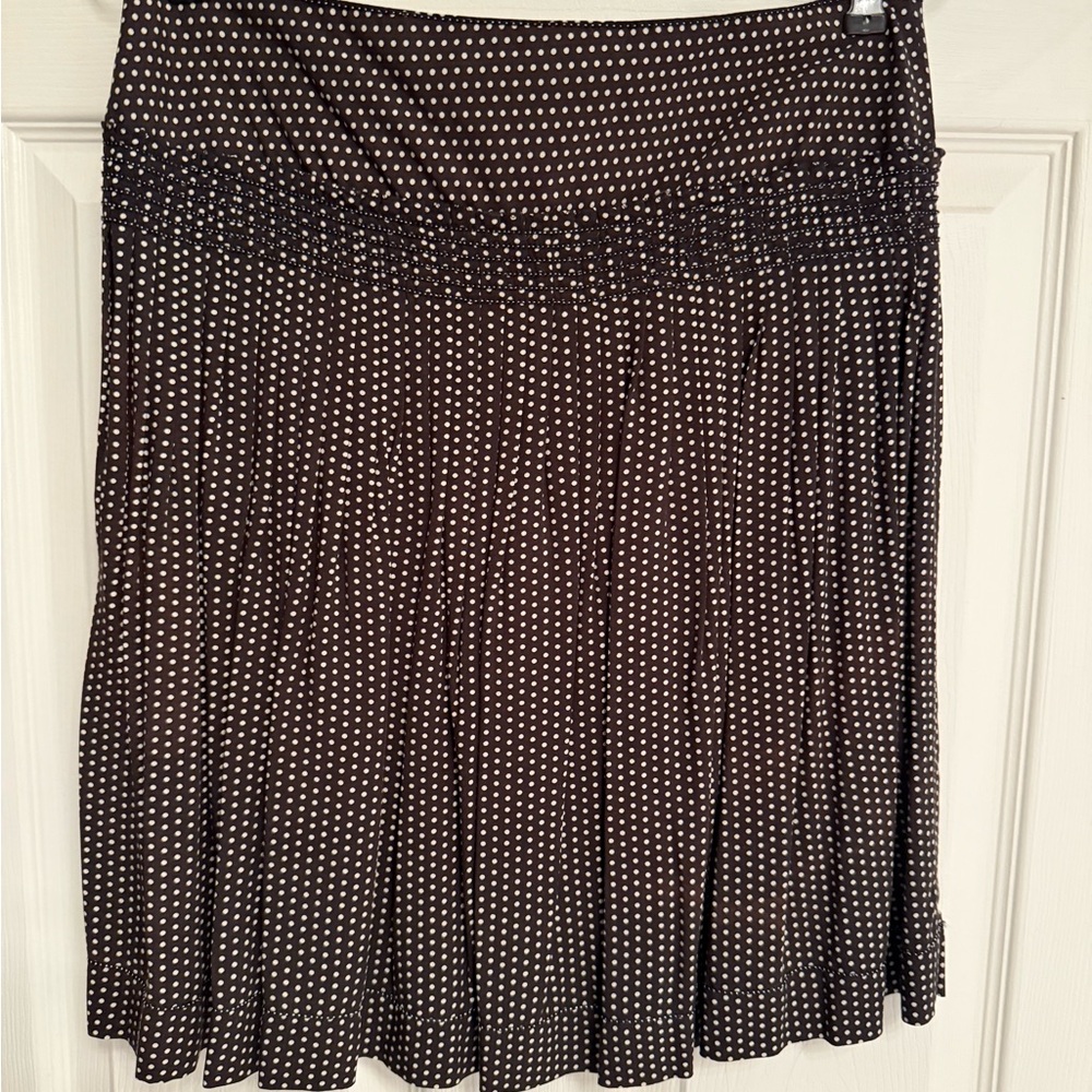 Cocoa Brown and White A-Line Skirt